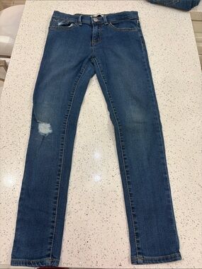 Levi's girls Blue Skinny Jeans with Distressed Knee size 12
